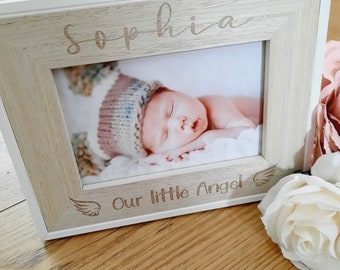 Mother's day gift - Wooden Personalised Photo Frame - Memorial / Babyloss / Bereavement / Angel Baby Gift