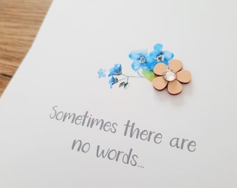 Sometimes There Are No Words Forget-Me-Not Card - Bereavement Card / Condolence / Sympathy Card / Funeral Card