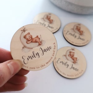 15 Funeral Favours / In Memory / Love you to the moon and back Funeral Tokens / Personalised Fridge Magnet / Funeral Gift / Memorial image 3