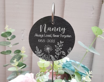 Memorial Garden Slate and Hook / Nanny's Garden / Memorial Plaque / Loss of Mum / Garden Memorial