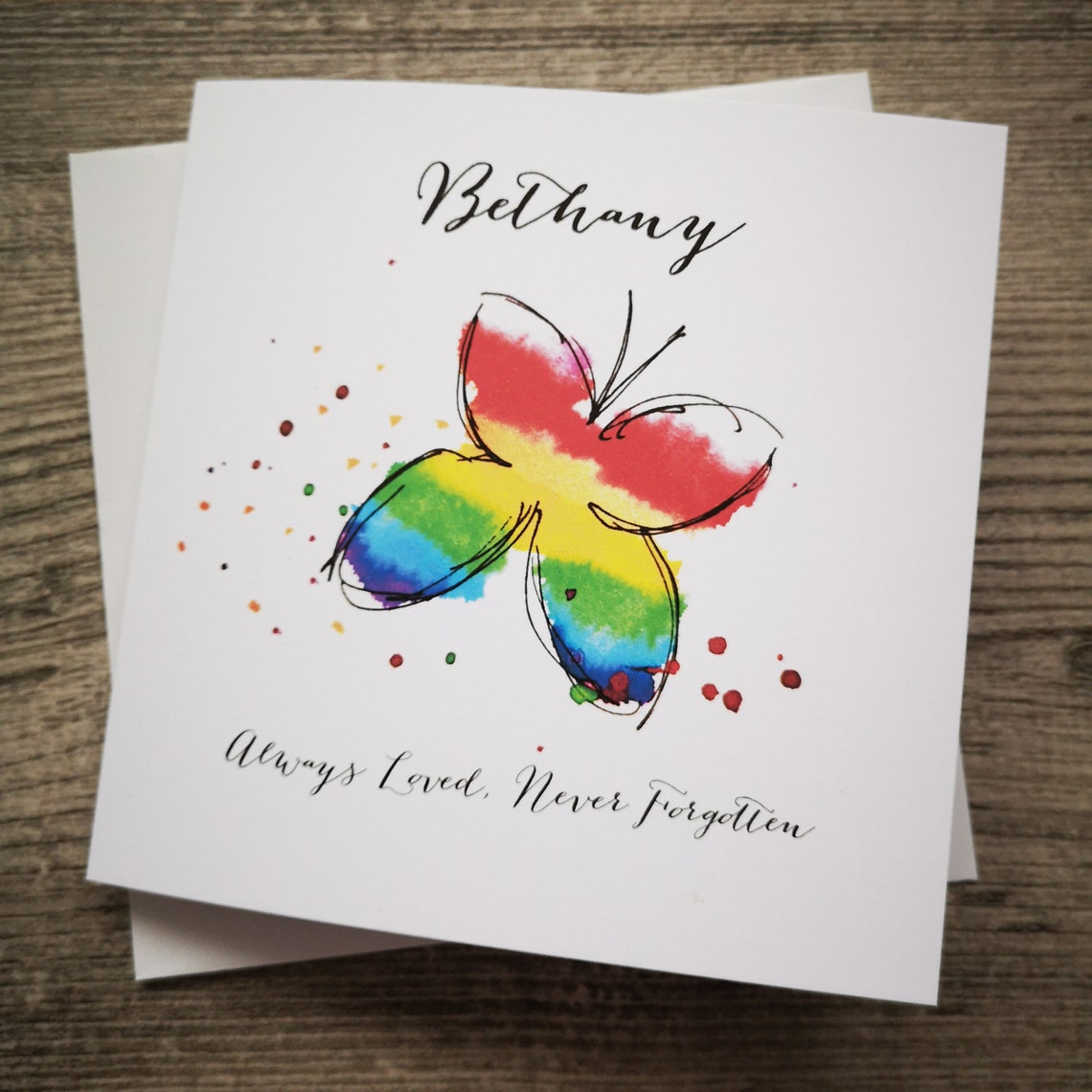 Rainbow Butterfly Card / Babyloss / Miscarriage / Bereavement Etsy