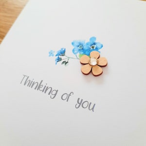 Thinking of You Forget-Me-Not Card - Bereavement Card / Funeral / Sympathy Card
