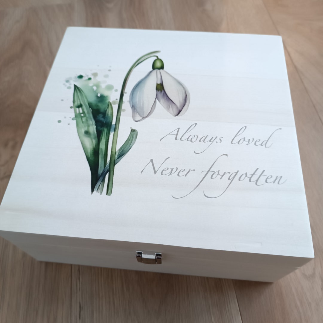 Memory Box | Snowdrop | Always Loved Never Forgotten | Keepsake Box ...