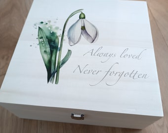 Memory Box | Snowdrop | Always Loved Never Forgotten | Keepsake Box / Baby Loss