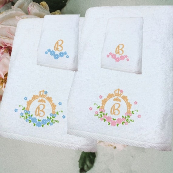 Juego de toallas de baño bordadas y personalizadas Toalla de baño con  monograma, toalla de mano y toalla de lavado Juego de toallas personalizadas  -  México