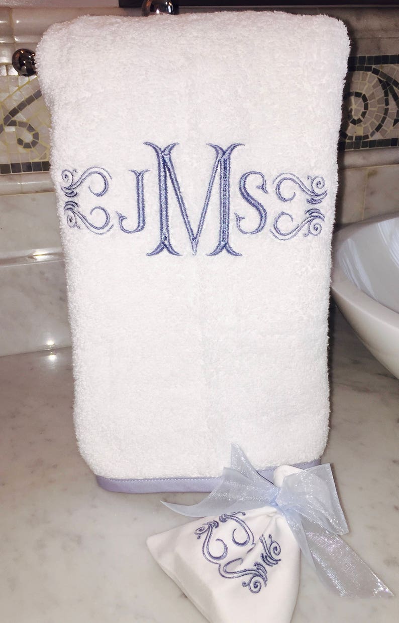 Bias Trim Bath Towels Personalized Towels Monogrammed Bath Etsy