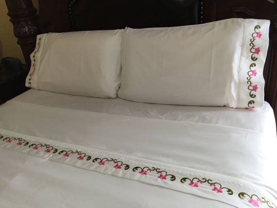 Embroidered sheets 2025 and pillowcases