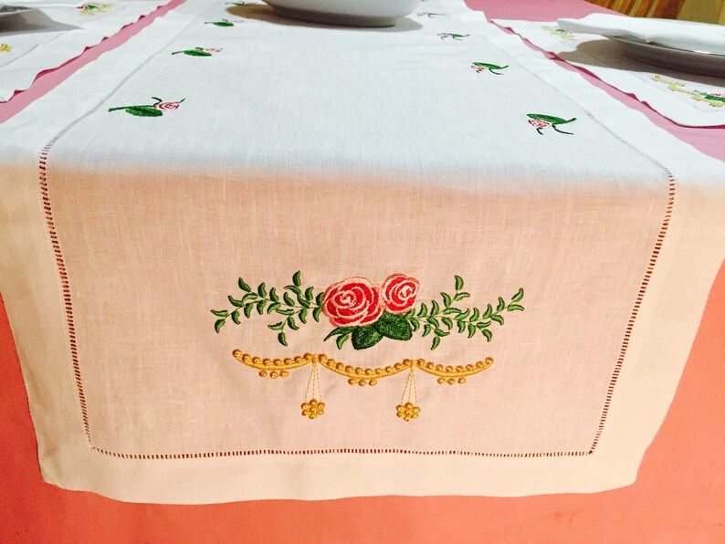 Heirloom Roses Fine Table Linens Collection, Table Linens, Table Runner