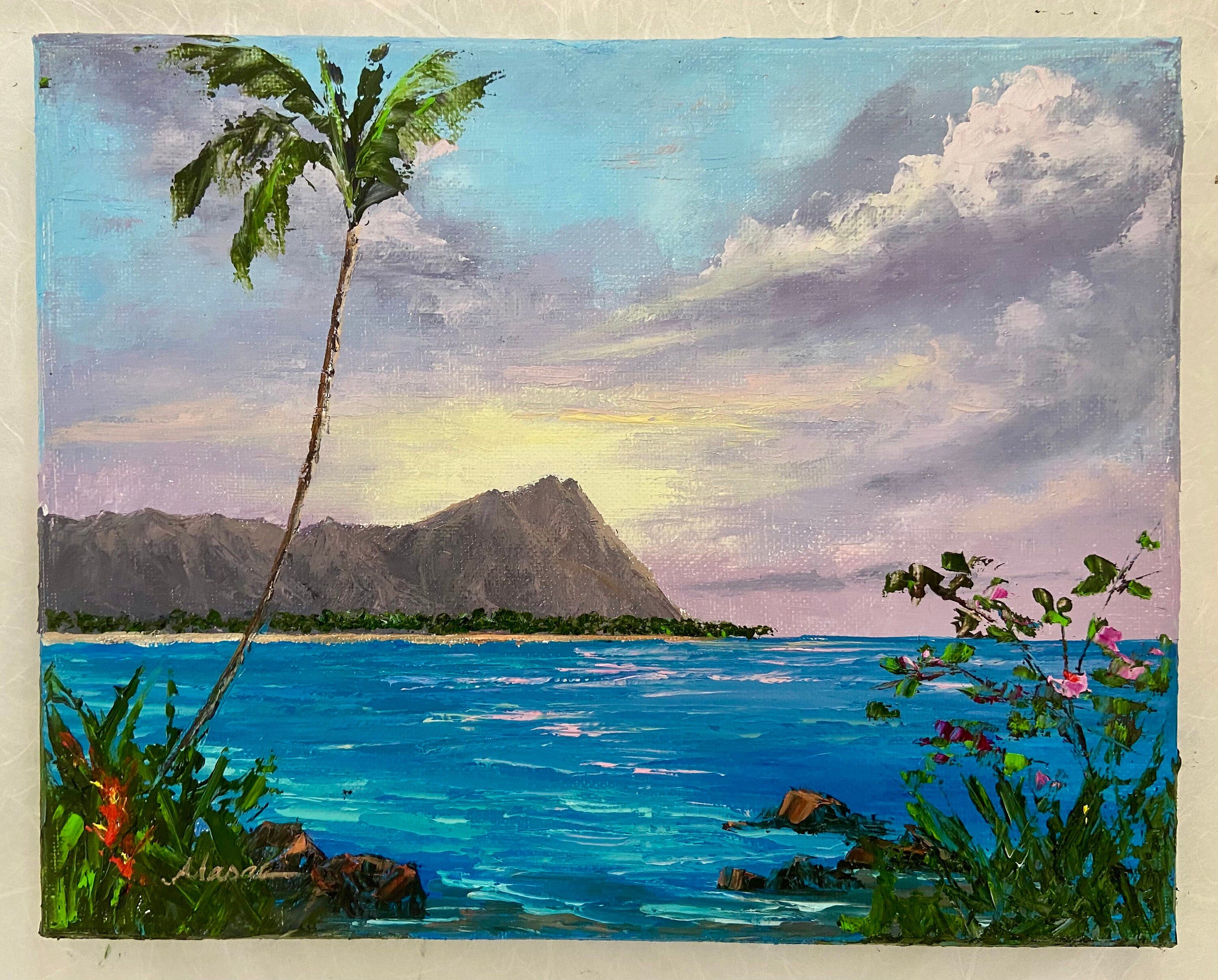 Vintage Hawaiian diamondhead ステンドグラスアート Vintage Hawaii