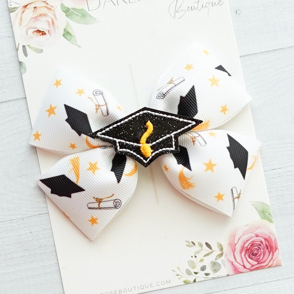 READY TO SHIP! graduation hair bow - kindergarten graduation outfit - promotion hair bow - pre-k graduation hair clip