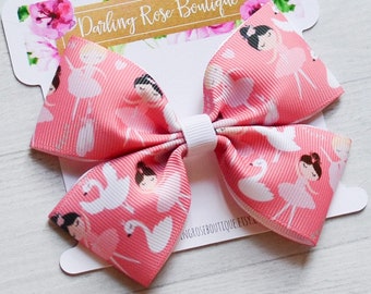Over the Top Ballet Bow Ballet Boutique Hair Bow Ballet Dance Bow Dance Bow Dance Hair Bow Pink and Silver Ballet Bow Ballet Bow