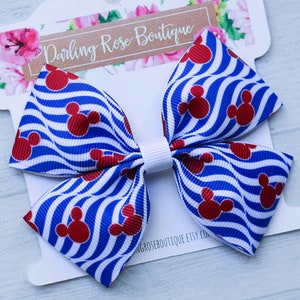 SALE!  DCL Disney Cruise Line inspired hair bow hairbow - hair clip - cruise outfit - sailor Mickey