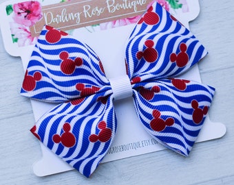 SALE!  DCL Disney Cruise Line inspired hair bow hairbow - hair clip - cruise outfit - sailor Mickey