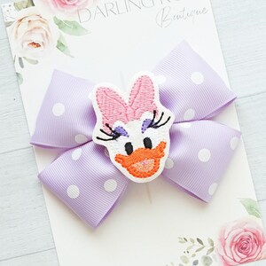 Ready to ship! Daisy Duck inspired hair bow - pink and gold iridescent - Disneyland - Disney world bows - Mickey hair bow