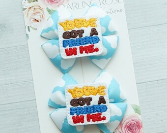 Toy Story theme pigtail hair bow set. Disney theme - hair clip - disneyworld - Hollywood studio - toy story bows