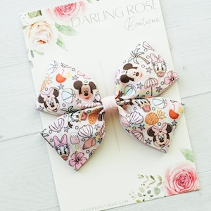 Ready to ship! Minnie Mouse Daisy Duck inspired hair bow - pink and gold - Disneyland - Disney world bows - Mickey hair bow