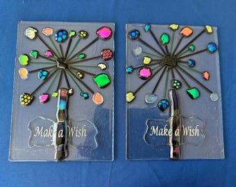 Make a Wish dichroic glass plaque. 5x7”