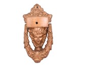 Vintage Iron Neoclassical Athena Door Knocker Painted Bronze