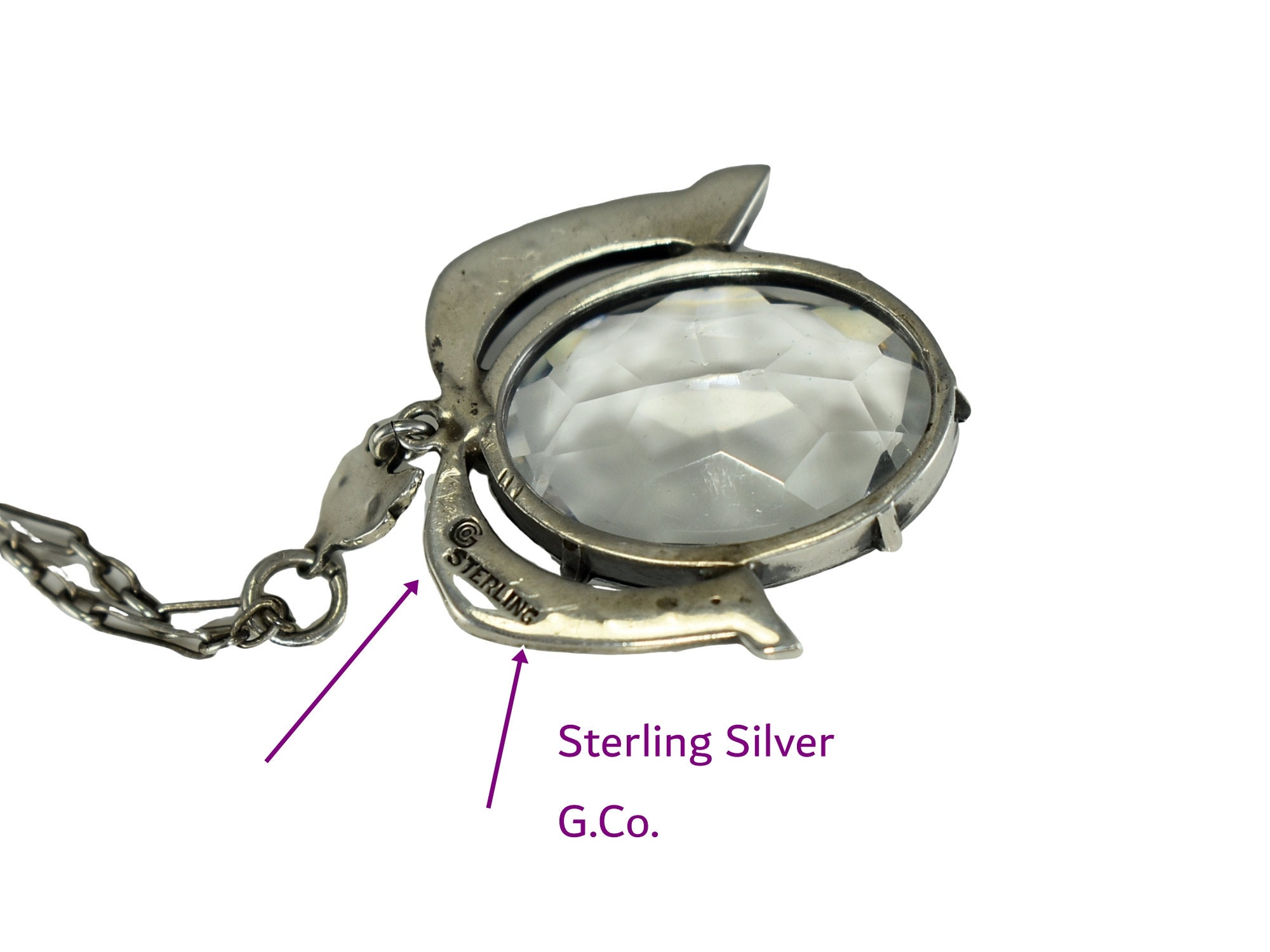 Art Nouveau Sterling Silver Wedding Necklace