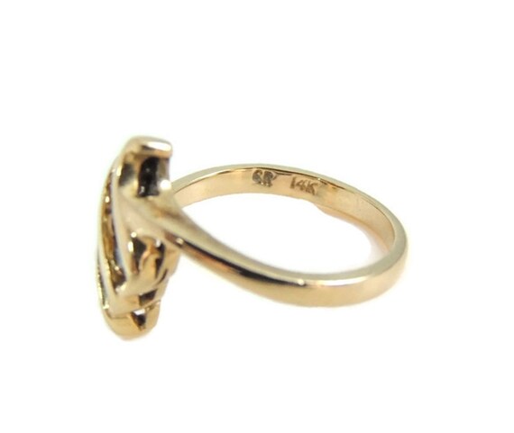 14k Gold Diamond Promise Ring, Vintage 14k Diamon… - image 3