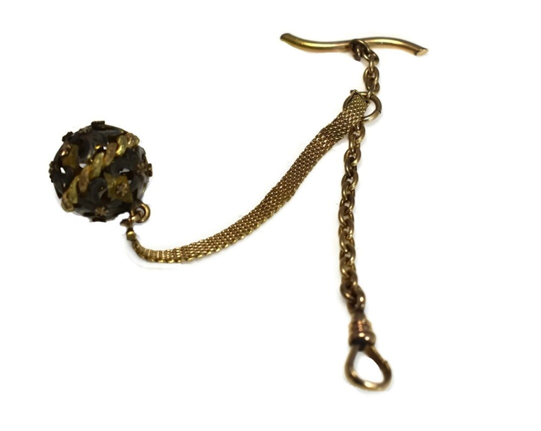 Antique Gold Filled Pocket Watch Chain and Fob Victorian Etsy