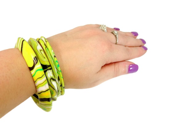 MOD Bangle Bracelet Set, Psychedelic Swirls,  Lim… - image 4