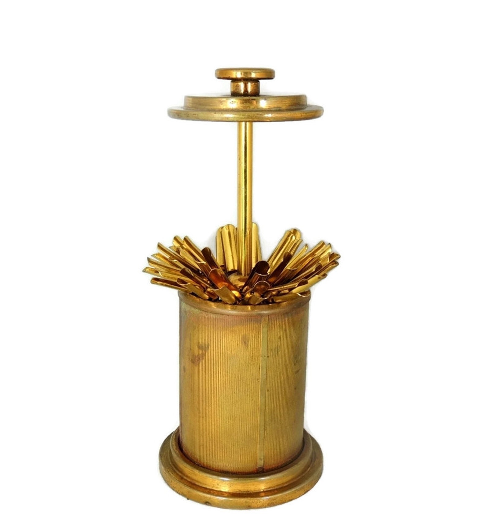 Brass Cigarette Holder Vintage Table Top Etsy