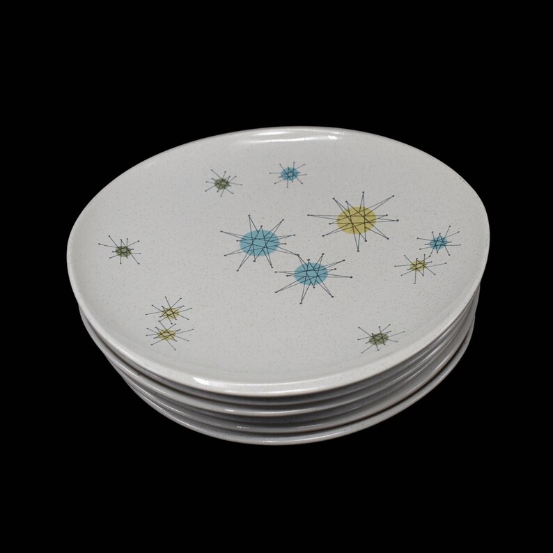 Mid Century Franciscan Starburst Dinner Plates X6 Atomic Etsy