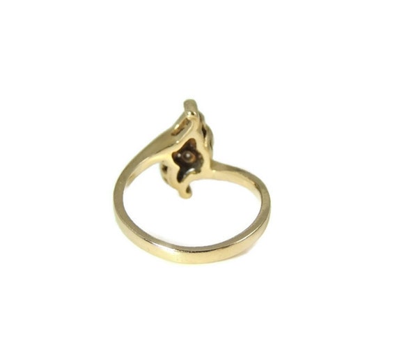 14k Gold Diamond Promise Ring, Vintage 14k Diamon… - image 4