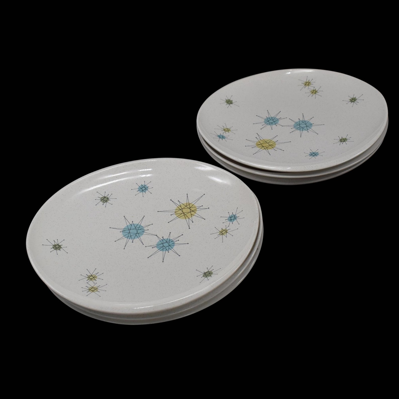 Mid Century Franciscan Starburst Dinner Plates X6 Atomic Etsy