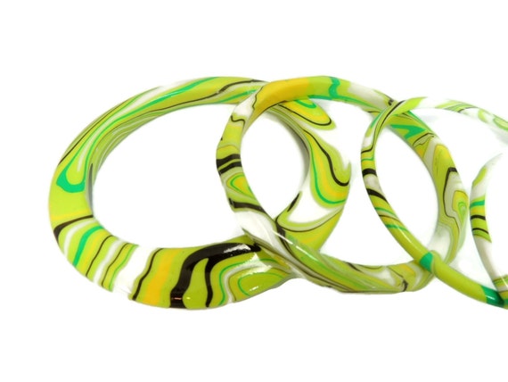 MOD Bangle Bracelet Set, Psychedelic Swirls,  Lim… - image 2