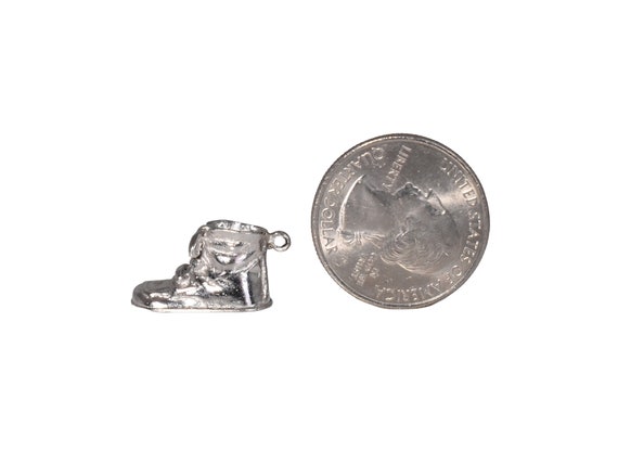 Details about / VINTAGE Sterling BABY SHOE w LACES Charm WELLS for bracelet