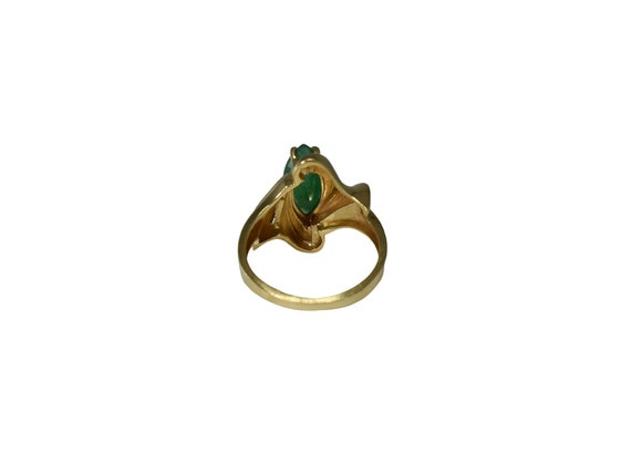 Vintage 14k Gold Emerald Ring, 14k Emerald Marqui… - image 9