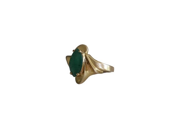 Vintage 14k Gold Emerald Ring, 14k Emerald Marqui… - image 10