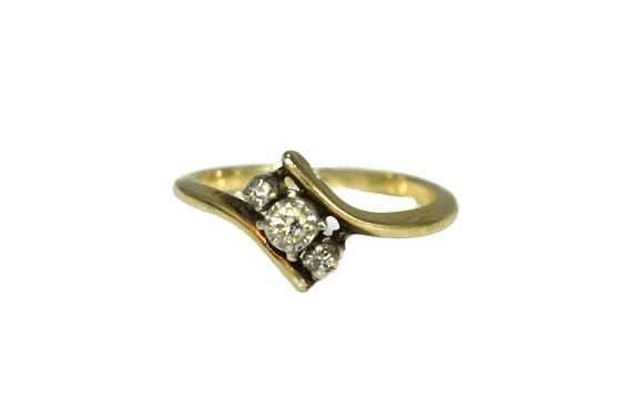 14k Gold Diamond Ring, 14k Gold Promise Ring, Dai… - image 5
