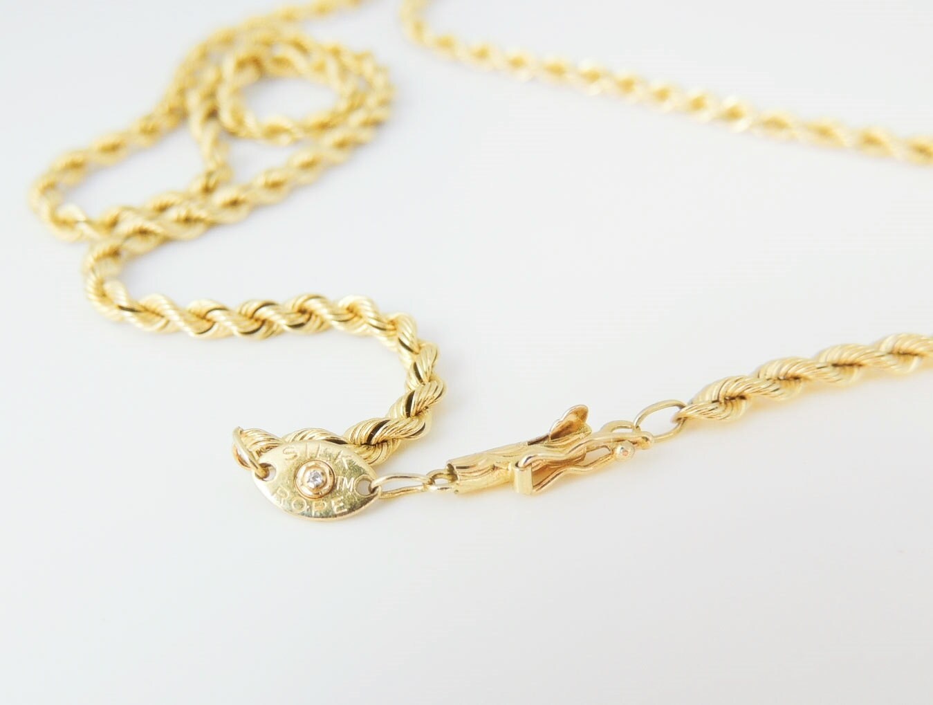 14k silk rope necklace, great bargain 
