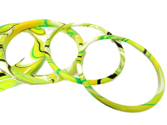 MOD Bangle Bracelet Set, Psychedelic Swirls,  Lim… - image 3