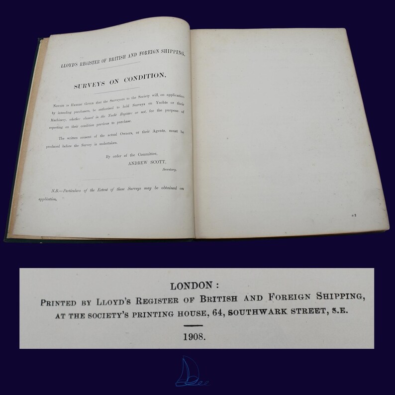 1908 Lloyd's Rules for the Building & Classification of Etsy