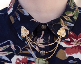 Gold Leaf Collar/Cardigan Clip