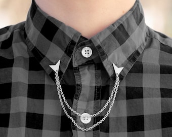 Silver Arrow Head Collar Chain Collar Clip