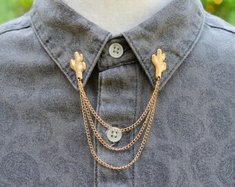 Gold Cactus Collar/Cardigan Clip