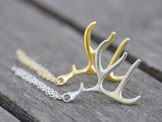 Silver Deer Antler Collar Clip Collar Chain Etsy