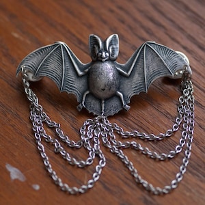 Bat Collar Pin/ Tie Pin Silver, Bronze, or Gold image 3