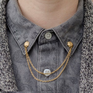 Gold Gem Collar/Cardigan Clip