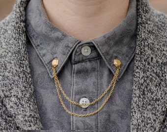 Gold Gem Collar/Cardigan Clip