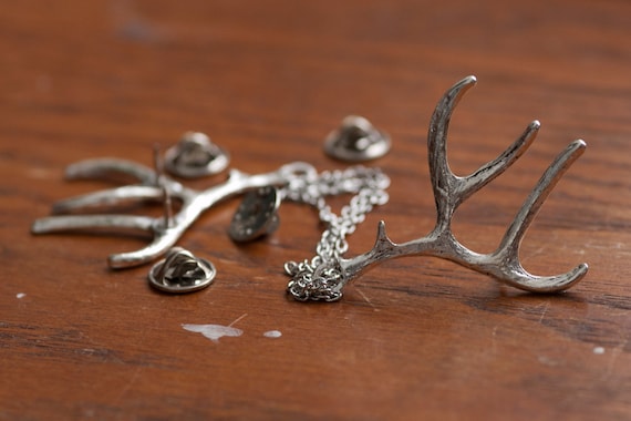 Silver Deer Antler Collar Clip Collar Chain Etsy