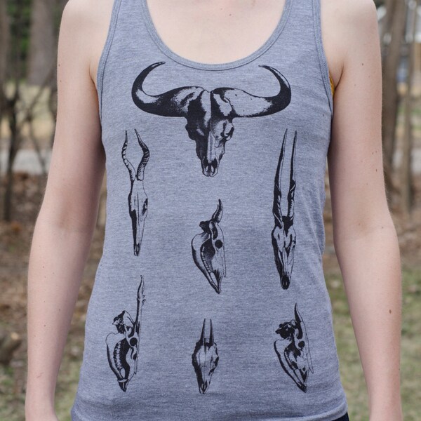 LAST CHANCE - Antelope Skulls Screen Print Tank Top XS