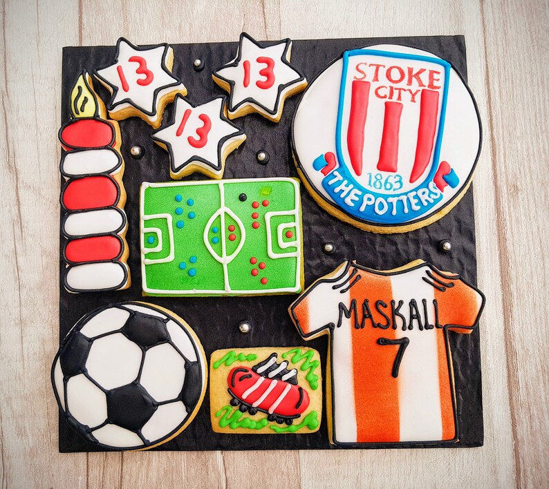 Bespoke Biscuits / Football Biscuits / Personalised Cookies / Etsy
