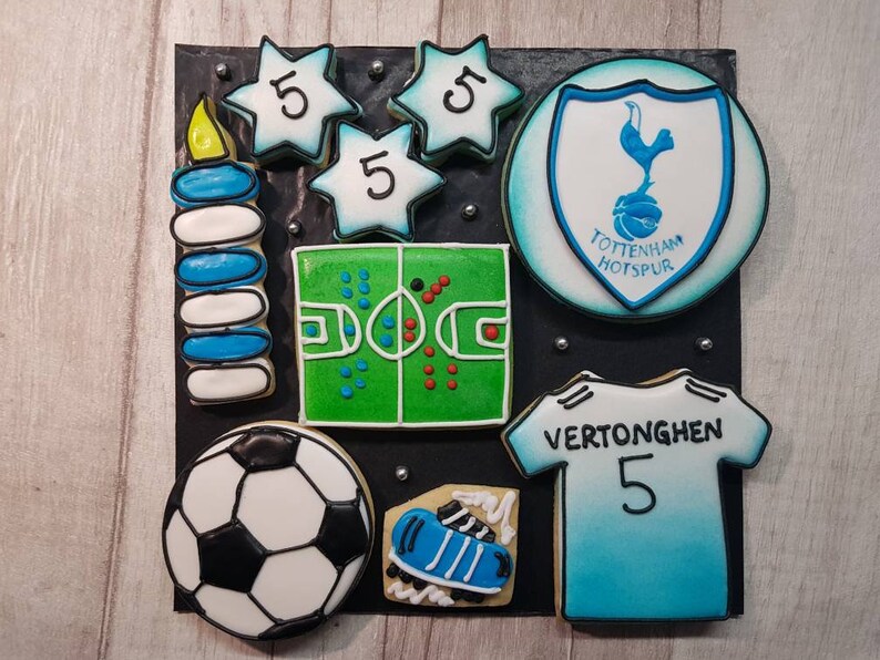 Bespoke Biscuits / Football Biscuits / Personalised Cookies / Etsy