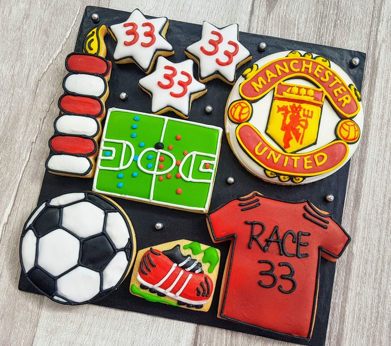 Bespoke Biscuits / Football Biscuits / Personalised Cookies / Etsy